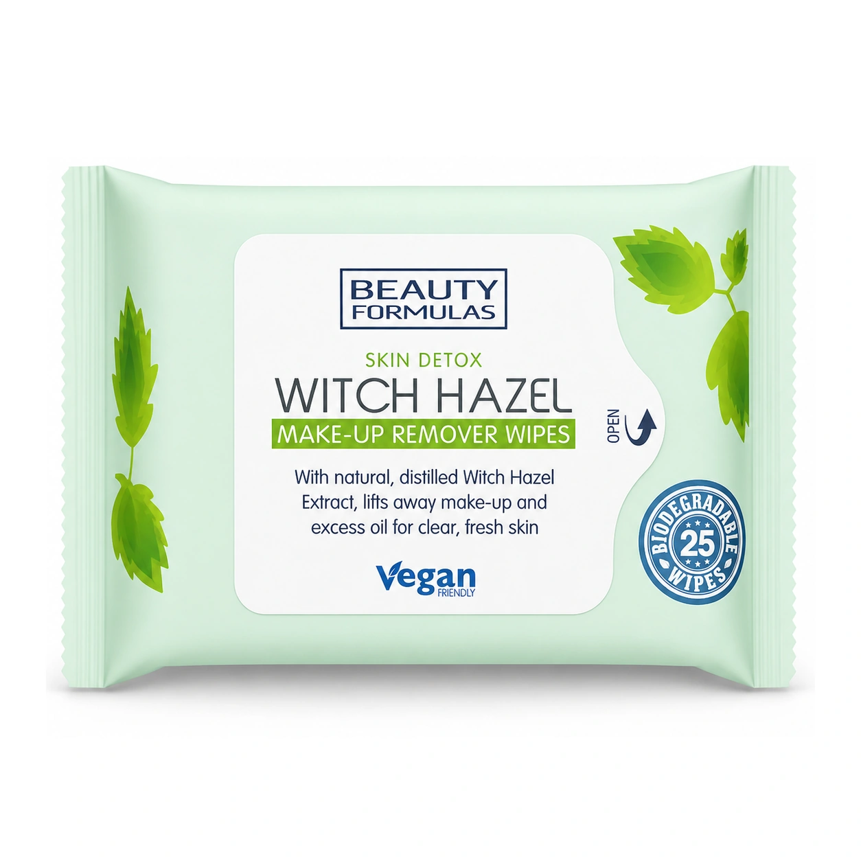 Beauty Formulas Skin Detox Witch Hazel Make-Up Remover Wipes x 25 Wipes
