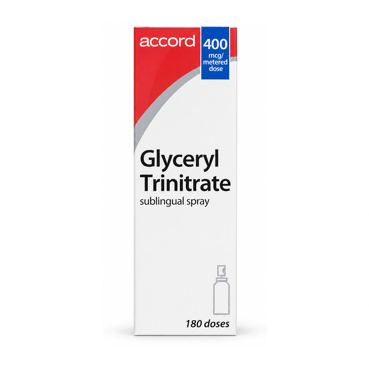 Accord Glyceryl Trinitrate 400 micrograms/metered dose Sublingual Spray x 180 doses