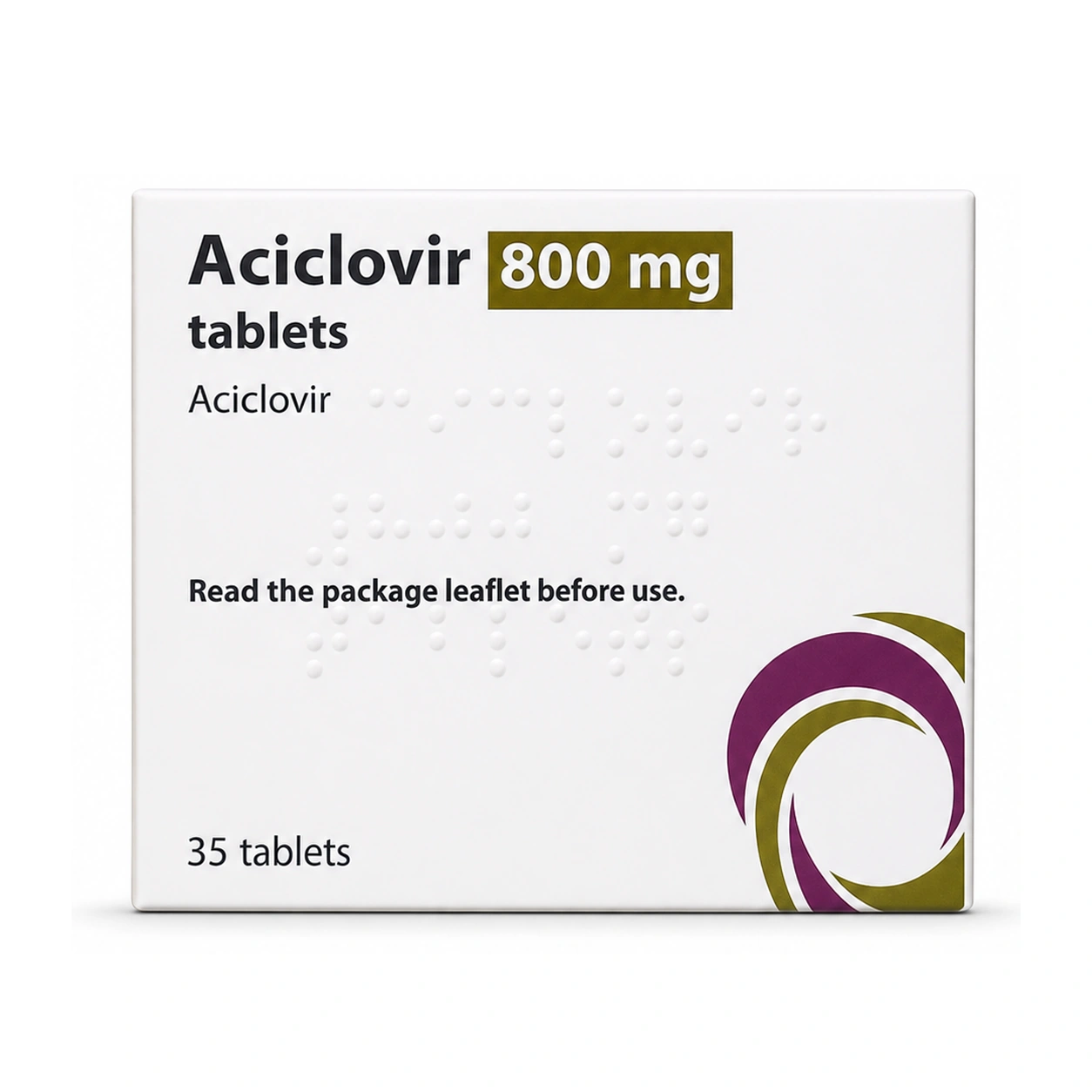 SUN PHARMA Aciclovir 800 mg Dispersible Tablets x 35 Tablets