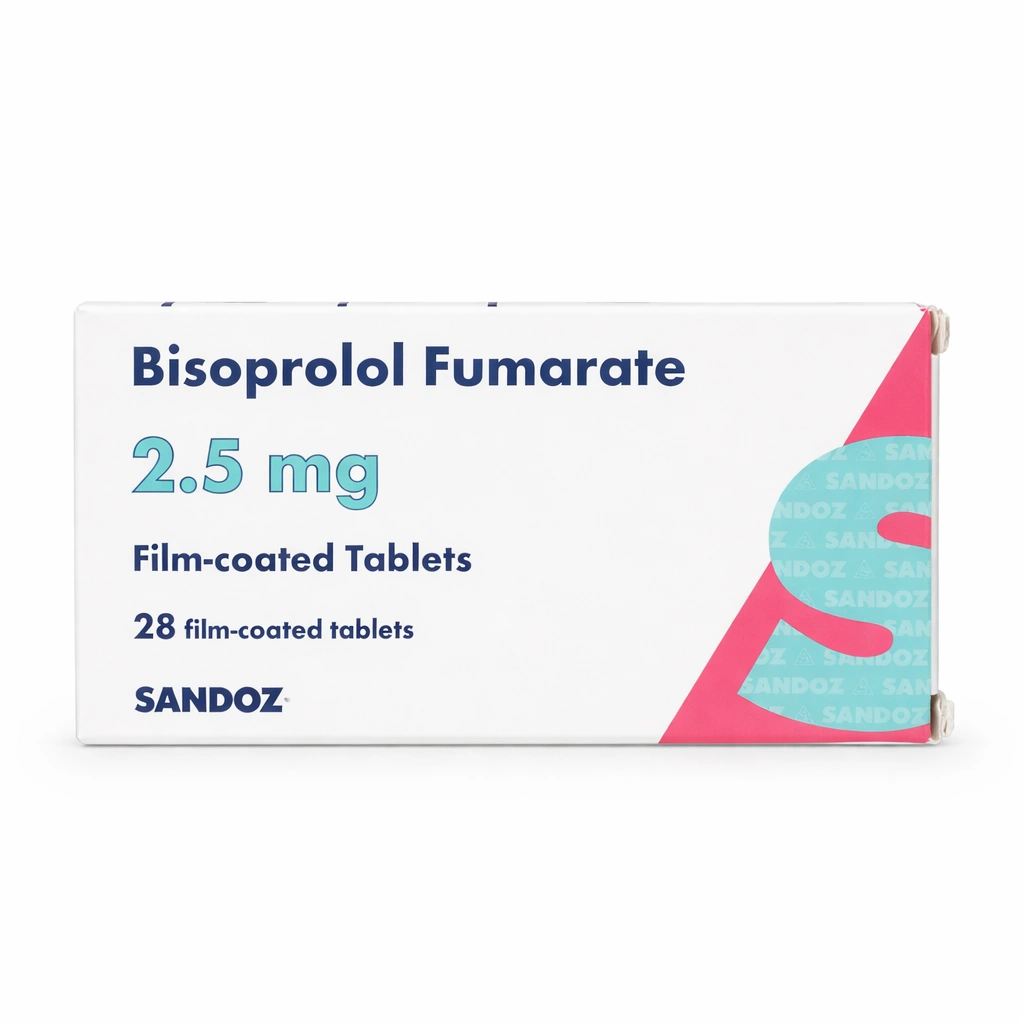 Sandoz Bisoprolol Fumarate 2.5 mg Film-Coated Tablets x 28 Tablets