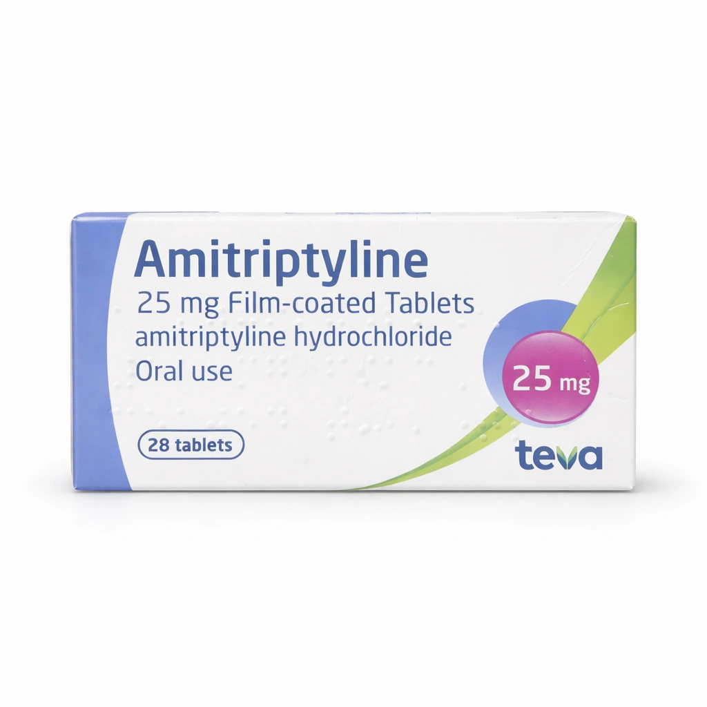 Teva Amitriptyline Hydrochloride 25 mg Film-coated Tablets x 28 Tablets