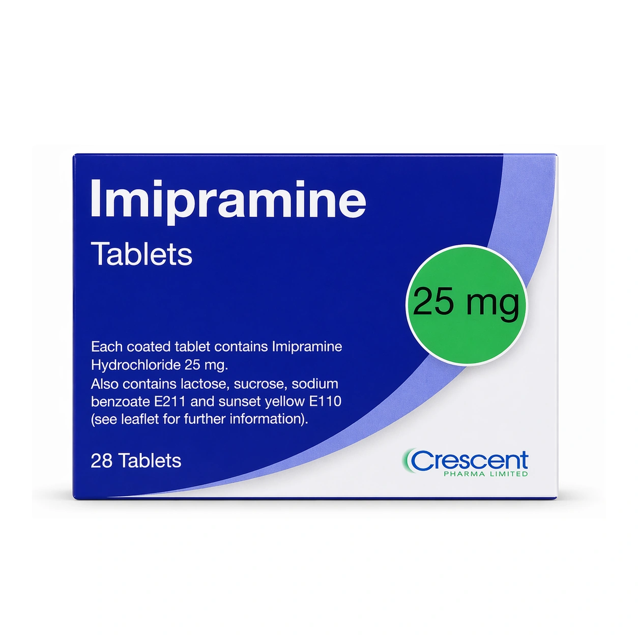 Crescent Imipramine Hydrochloride 25 mg Coated Tablets x 28 Tablets