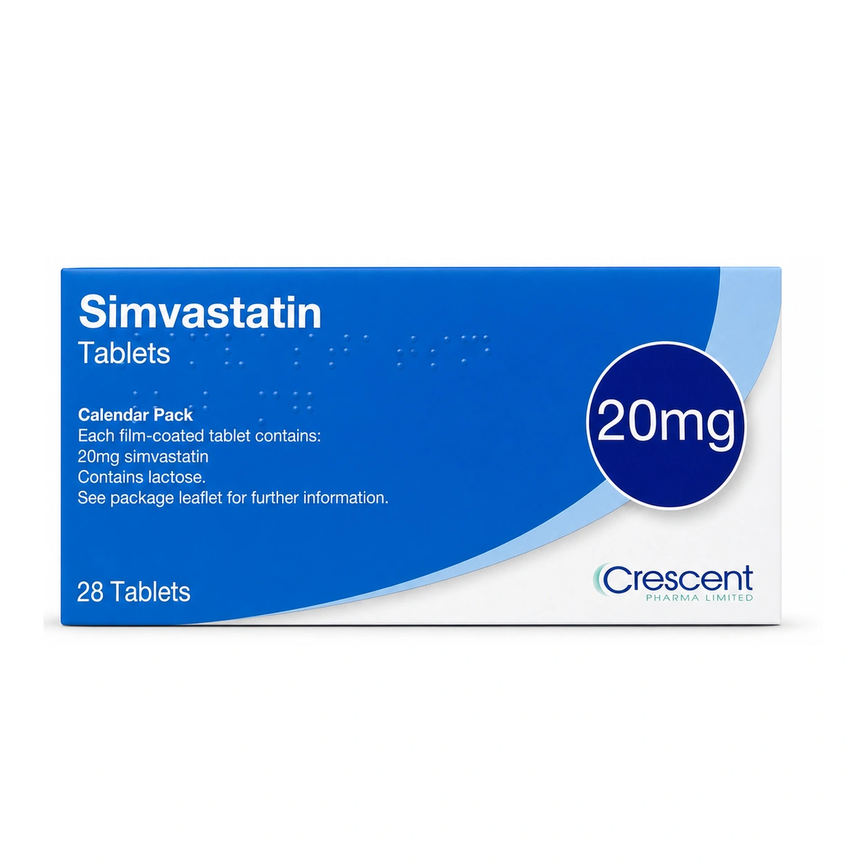 Crescent Simvastatin 20 mg Film-Coated Tablets x 28 Tablets