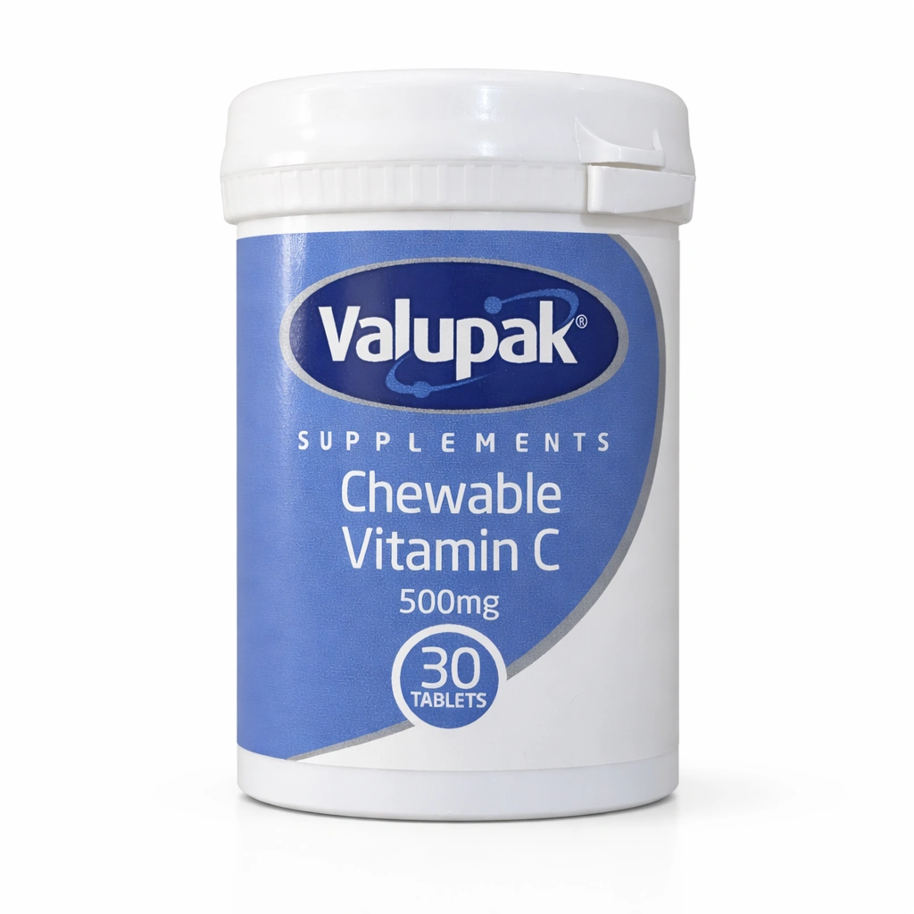 Valupak Chewable Vitamin C 500 mg x 30 Chewable Tablets x 30 Tablets