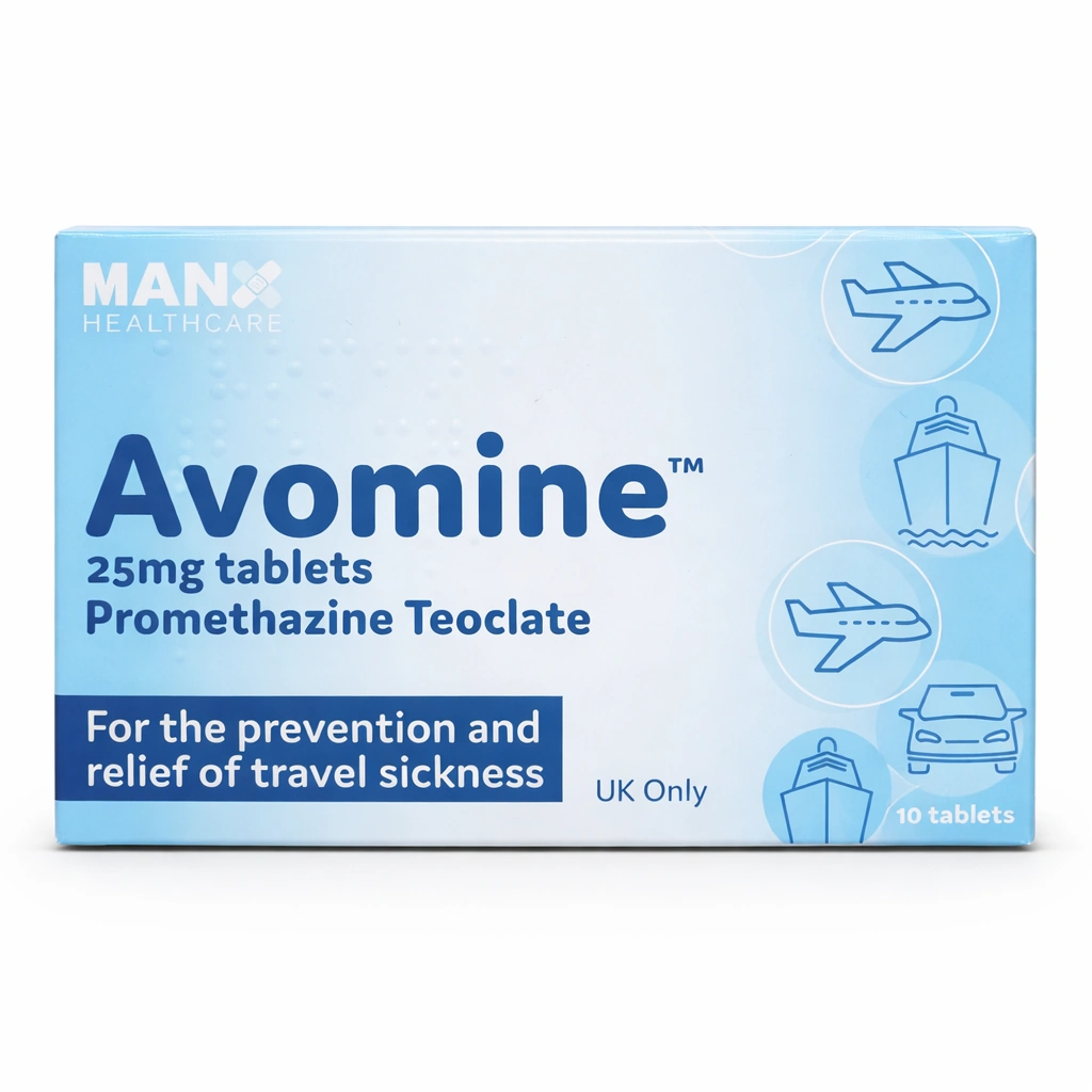 Avomine Promethazine Teoclate 25 mg Tablets x 10 Tablets