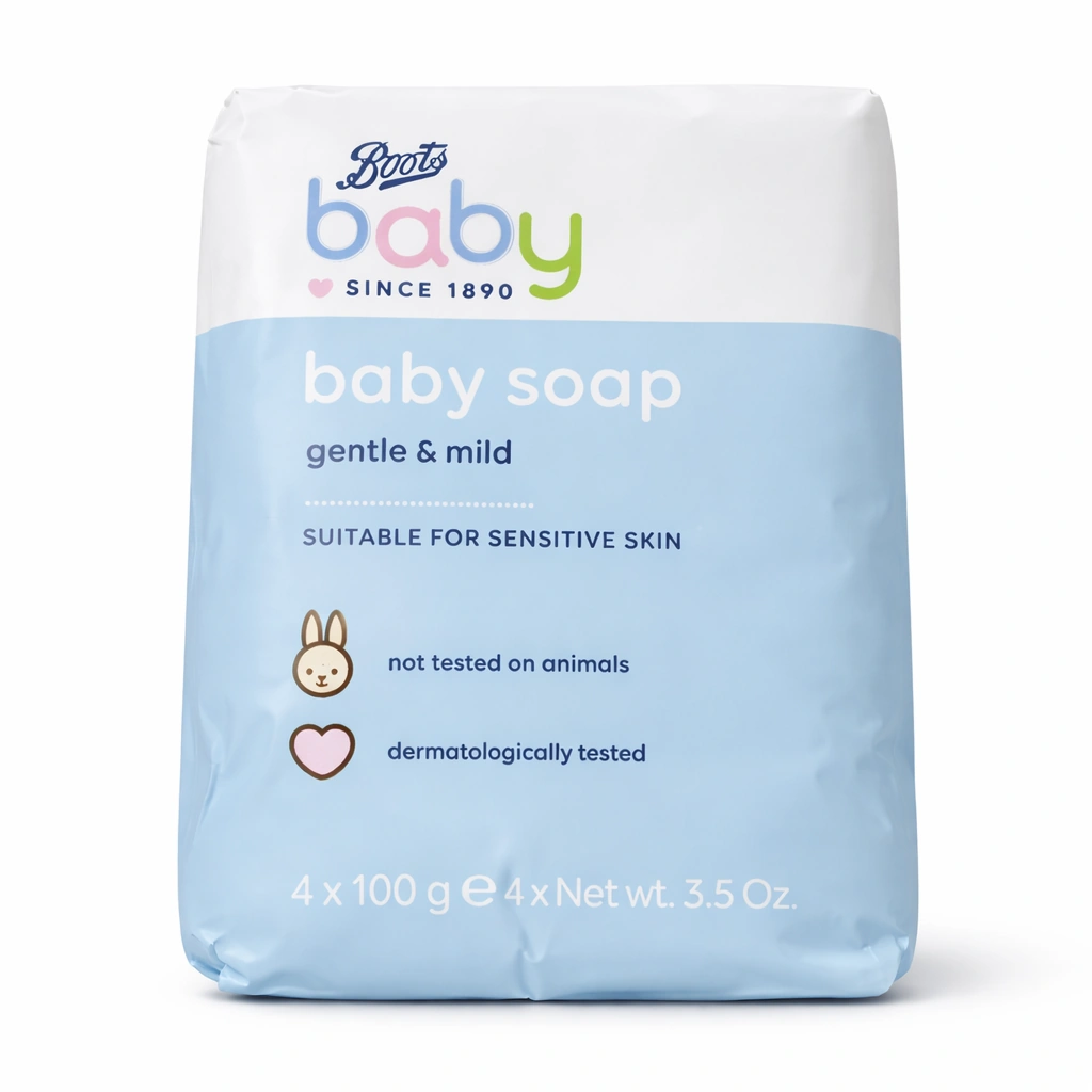 Boots Baby Gentle & Mild Soap 100 g x 4 Bars