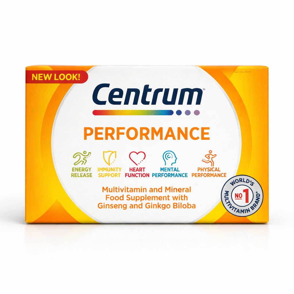 Centrum Performance Multivitamins & Minerals with Ginseng and Ginkgo Biloba x 30 Tablets