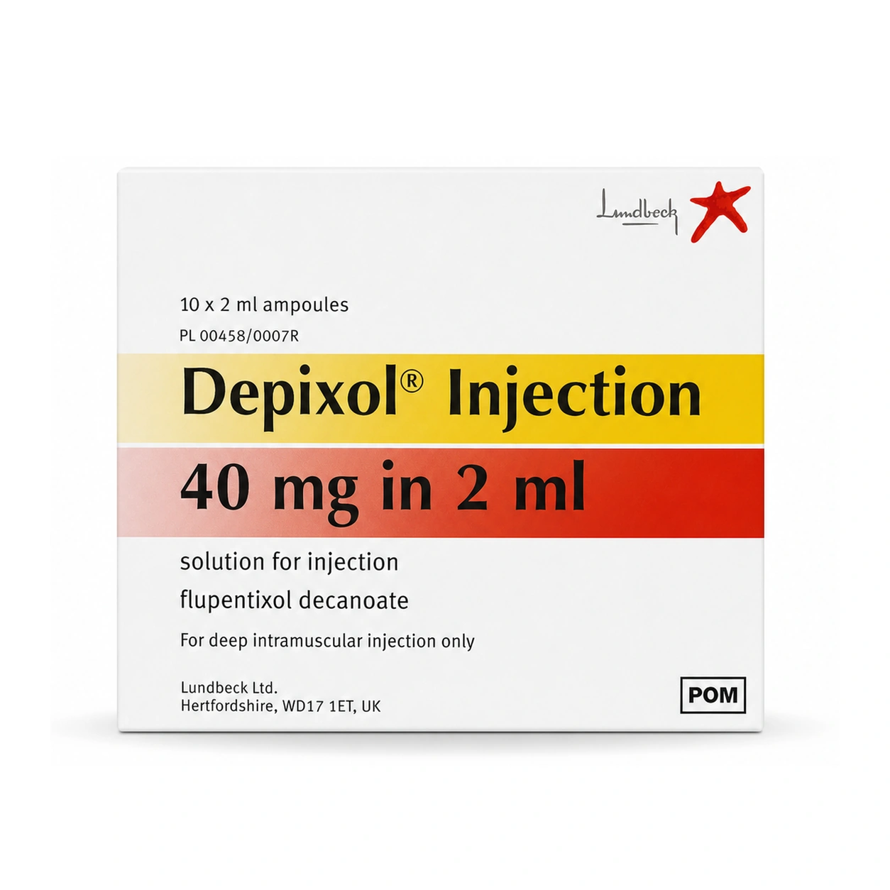 Depixol Flupentixol Decanoate 40 mg/2 ml Solution for Injection x 10 ampoules