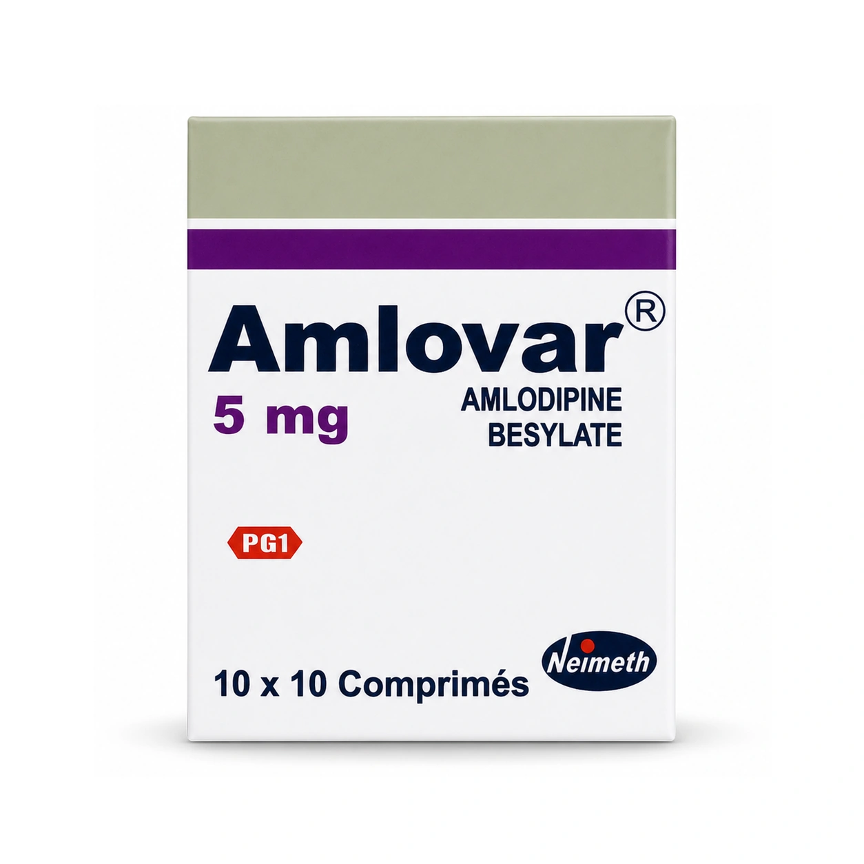 Amlovar Amlodipine Besylate 5 mg Tablets x 100 Tablets