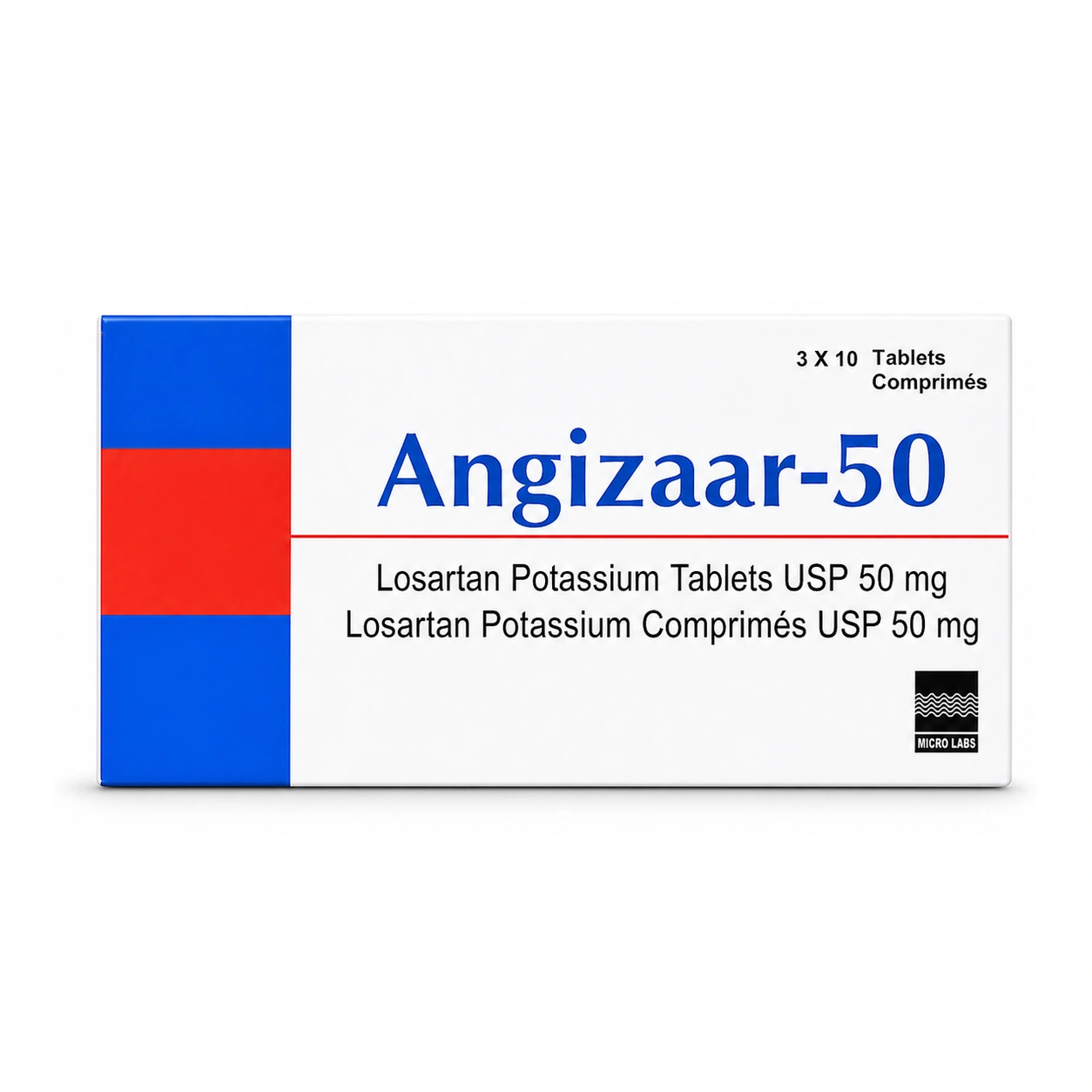 Angizaar-50 Losartan Potassium 50 mg Film-Coated Tablets x 30 Tablets