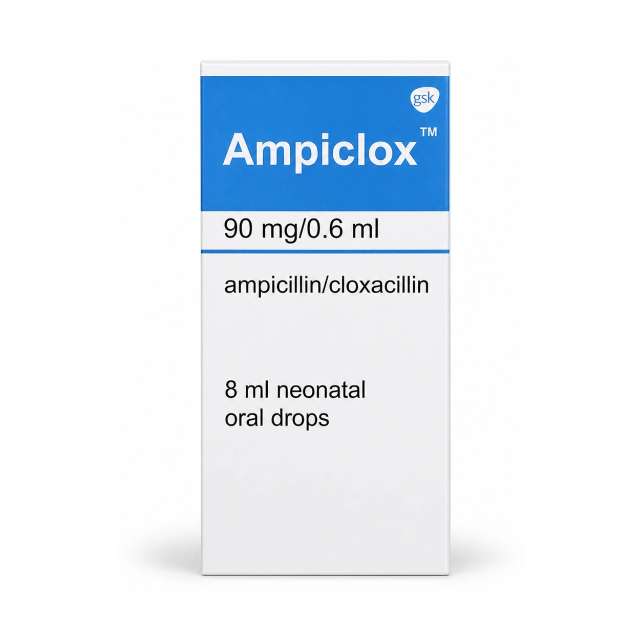 Ampiclox Ampicillin/Cloxacillin 90 mg/0.6 ml Neonatal Oral Drops 8 ml