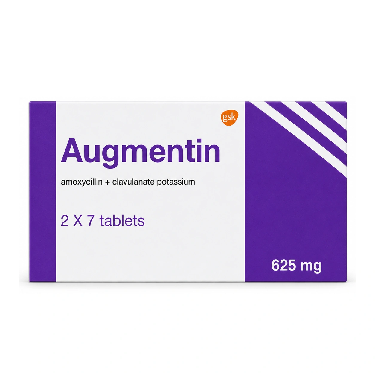 Augmentin Amoxicillin/Clavulanic Acid 625 mg Film-Coated Tablets x 14 Tablets