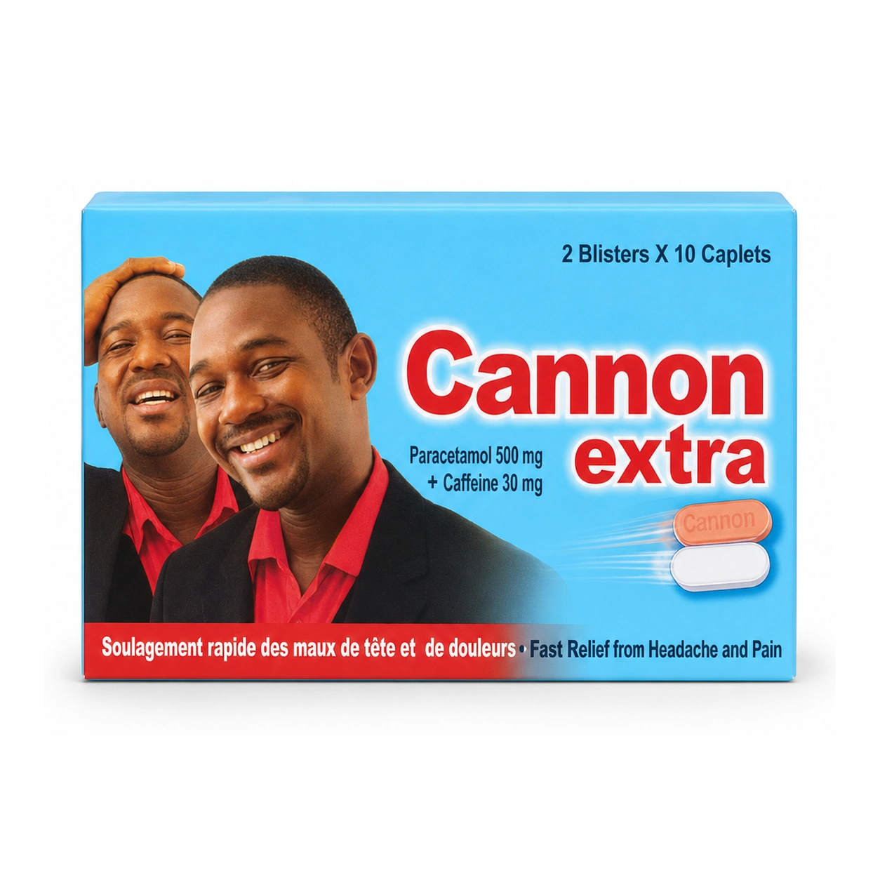 Cannon Extra Paracetamol 500 mg + Caffeine 30 mg Caplets x 20 caplets