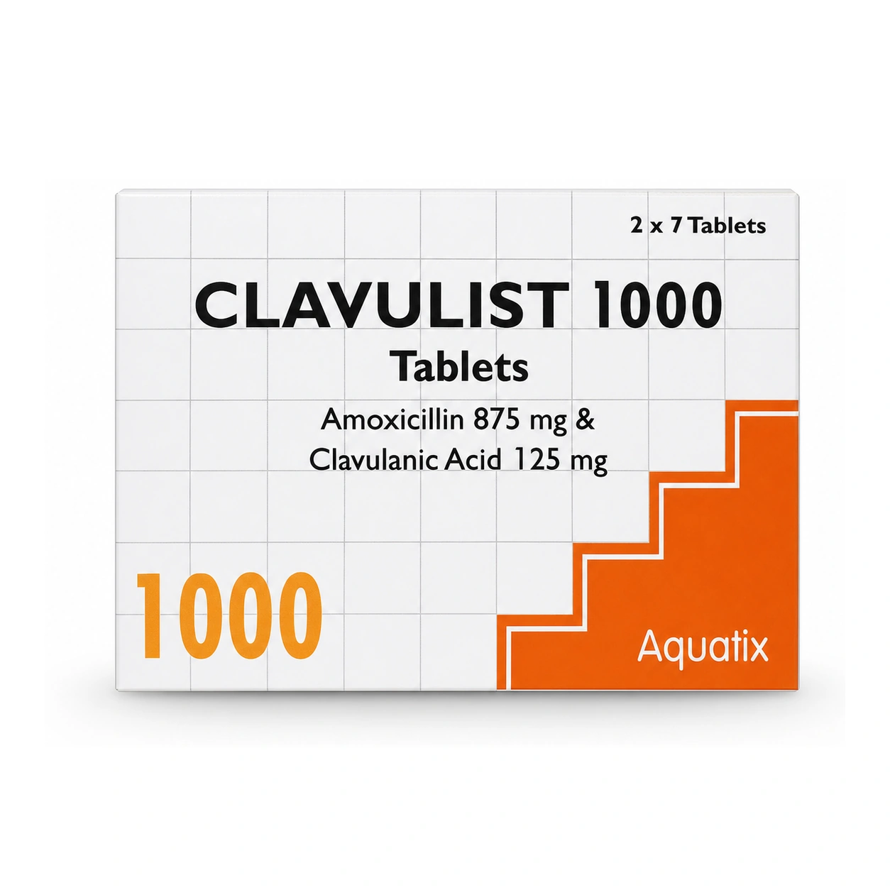 Clavulist 1000 Amoxicillin 875 mg/Clavulanic Acid 125 mg Tablets x 14 Tablets