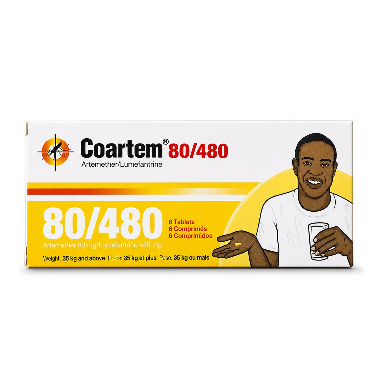 Coartem Artemether/Lumefantrine 80 mg/480 mg Tablets x 6 Tablets