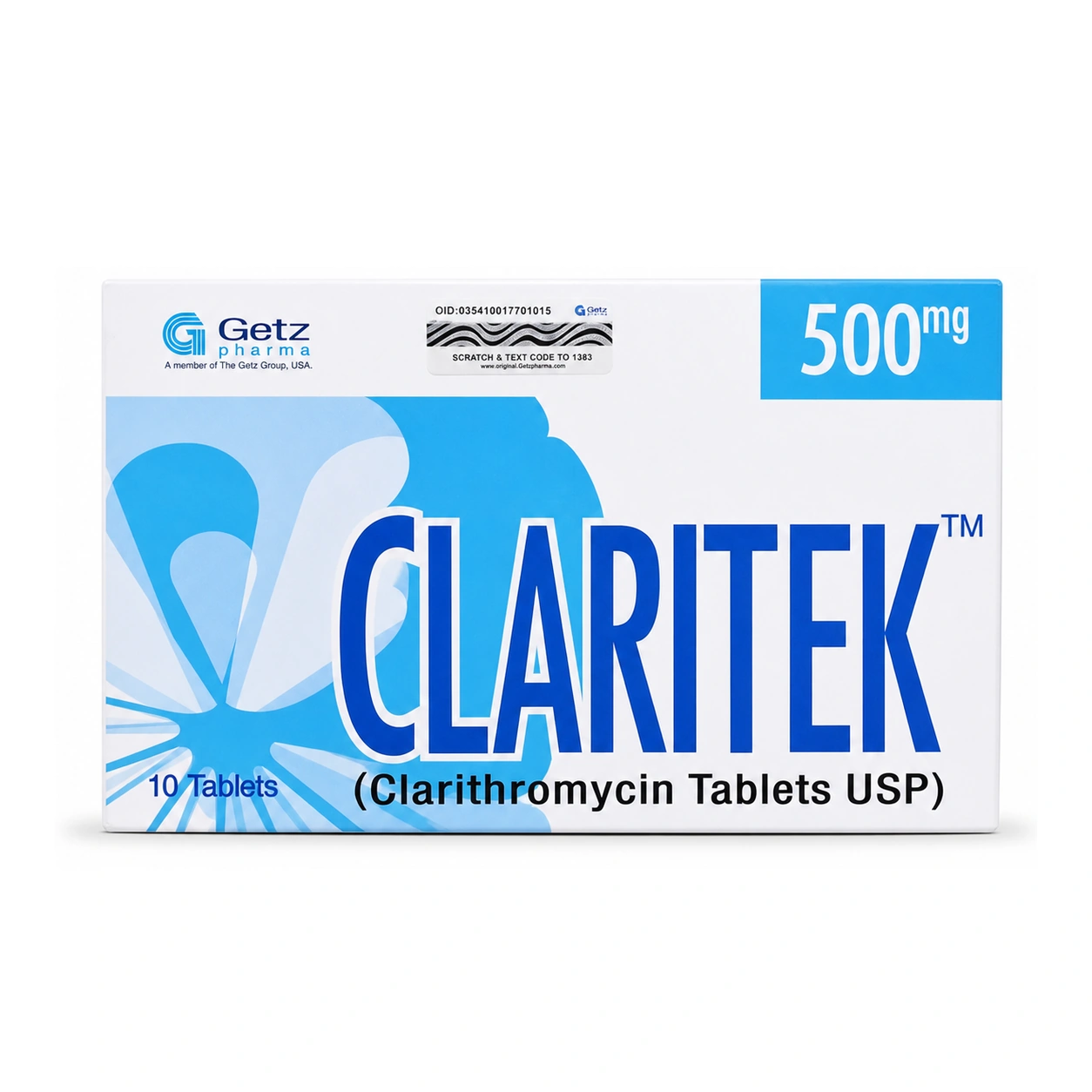 Claritek Clarithromycin 500 mg Tablets x 10 Tablets