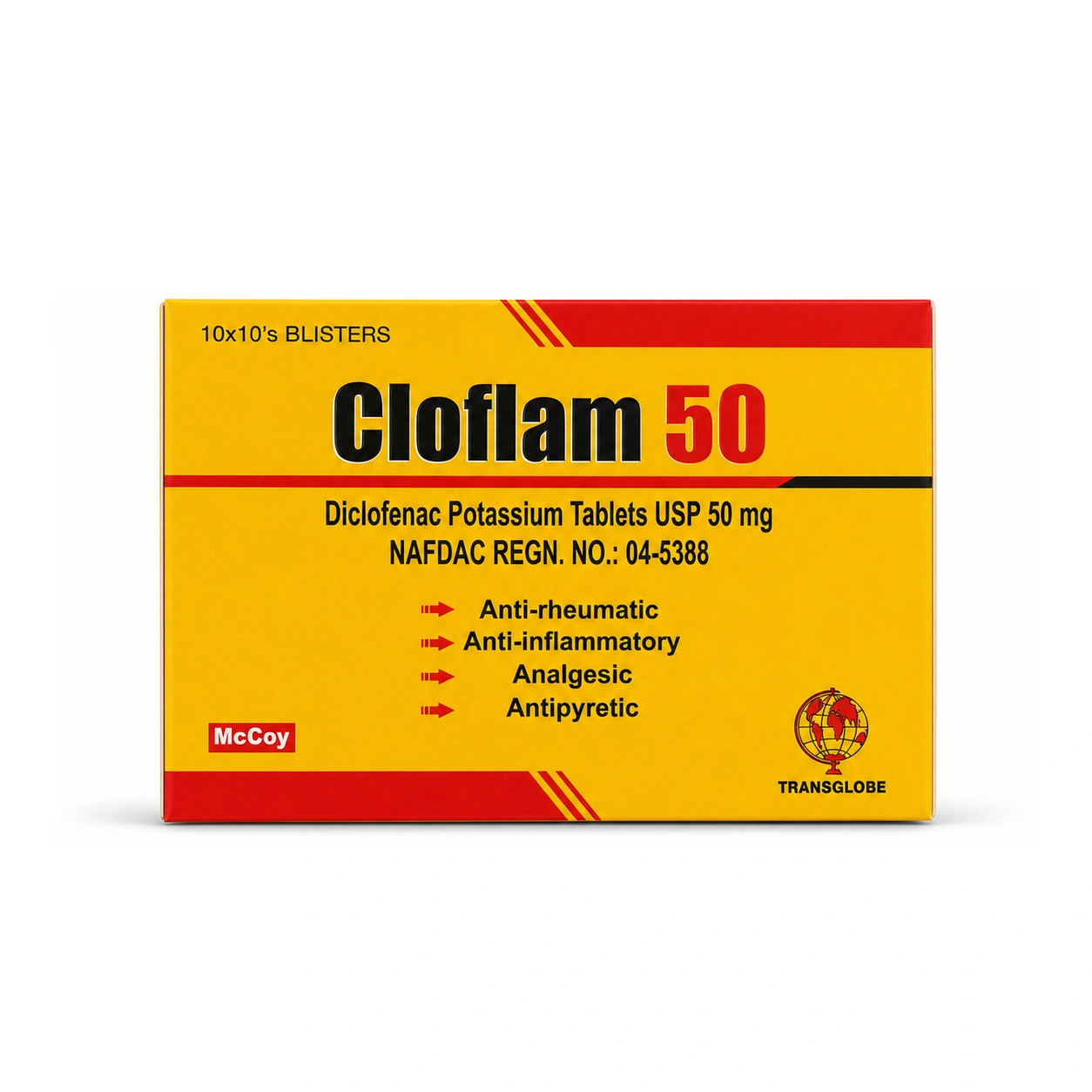 Cloflam Diclofenac Potassium Tablets USP 50 mg x 100 Tablets