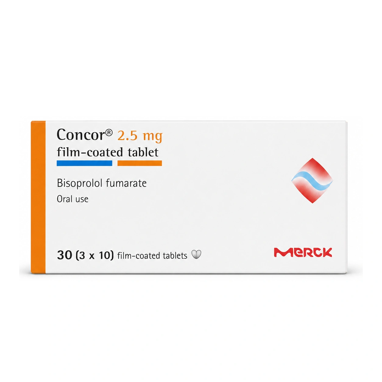 Concor Bisoprolol Fumarate 2.5 mg Film-Coated Tablets x 30 Tablets