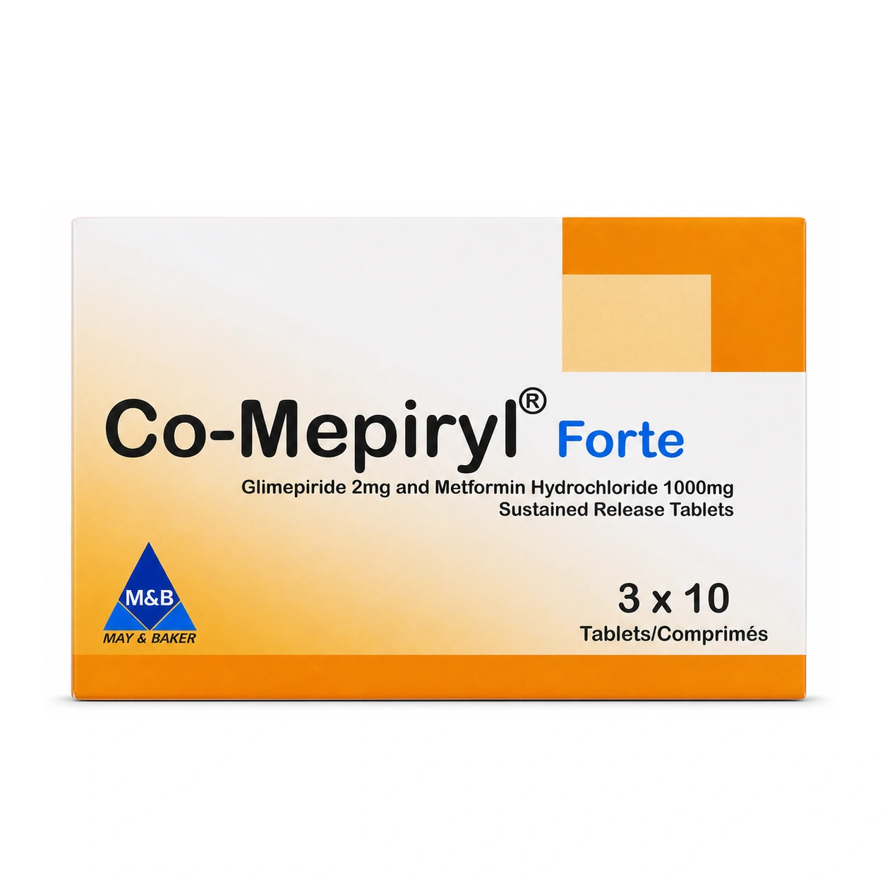 Co-Mepiryl Forte Glimepiride 2 mg/Metformin Hydrochloride 1000 mg Sustained-Release Tablets x 30 Tablets