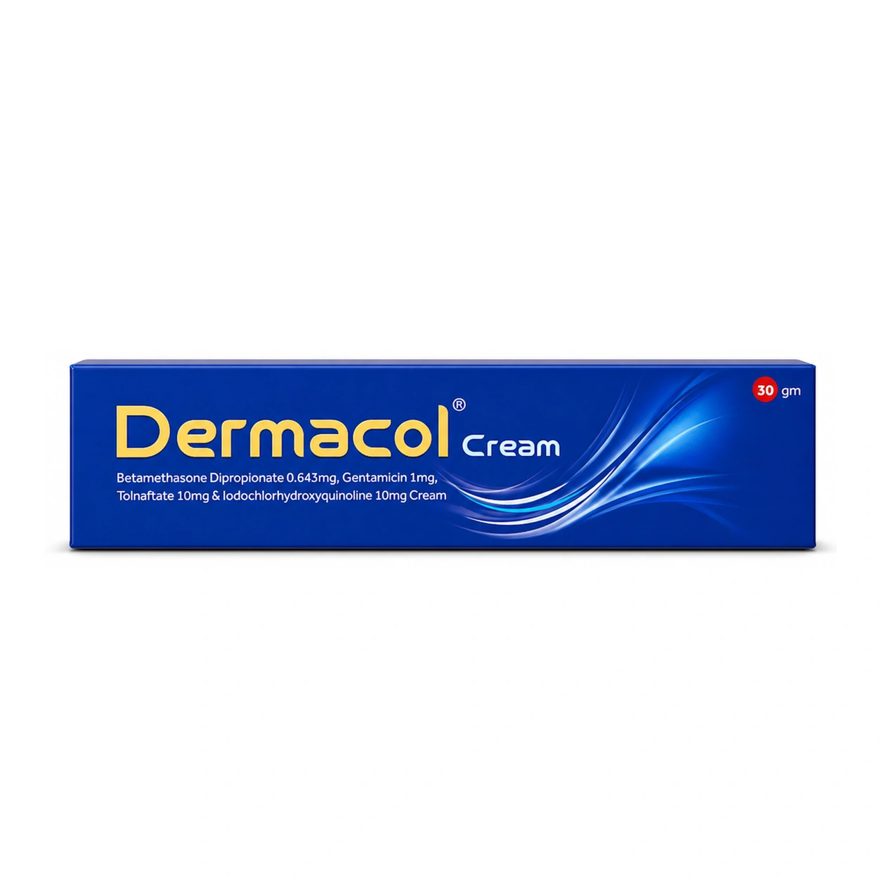 Dermacol Betamethasone Dipropionate 0.643 mg + Gentamicin 1 mg + Tolnaftate 10 mg + Iodochlorhydroxyquinoline 10 mg Cream 30 g