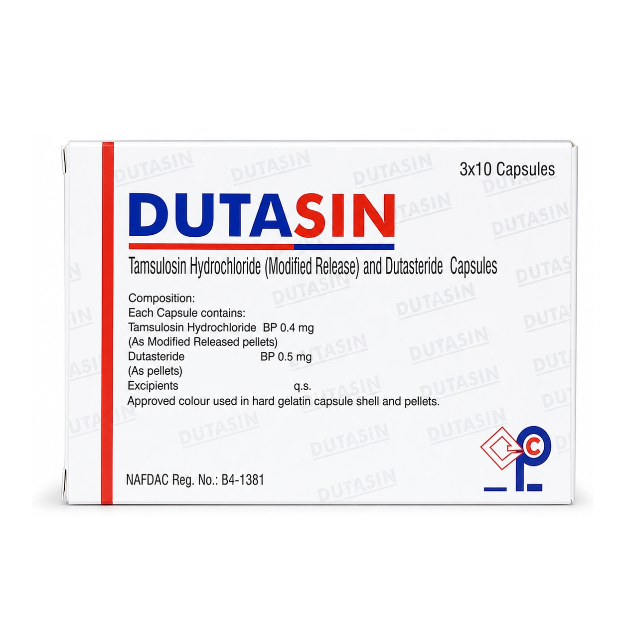 Dutasin Tamsulosin Hydrochloride Modified-Release 0.4 mg + Dutasteride 0.5 mg Capsules x 30 Capsules
