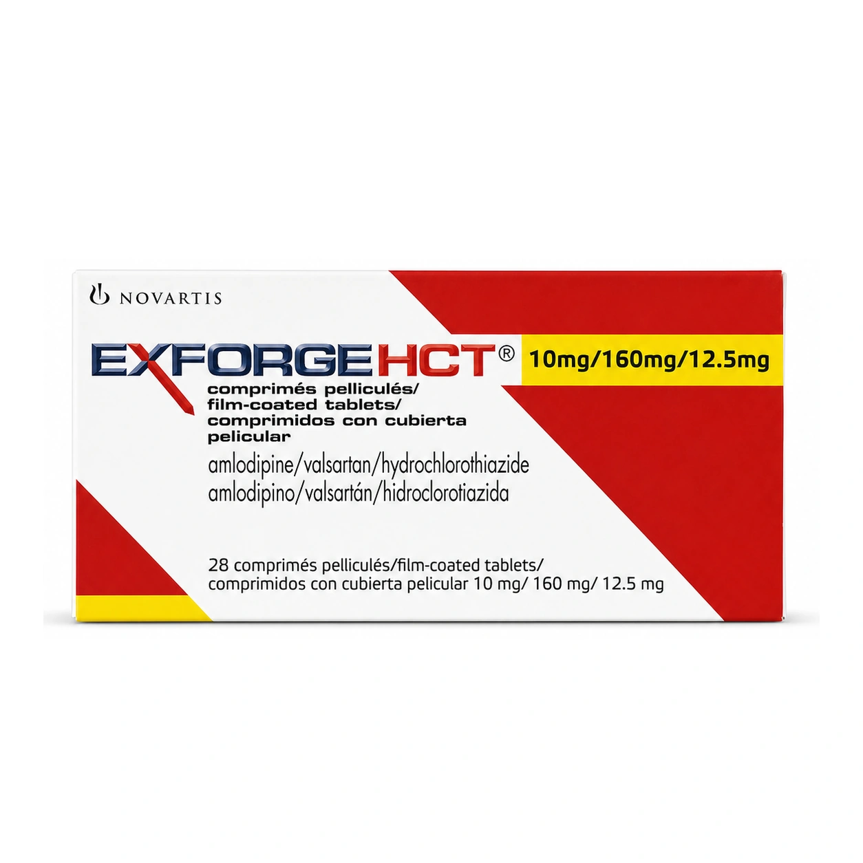 Exforge HCT Amlodipine/Valsartan/Hydrochlorothiazide 10 mg/160 mg/12.5 mg Film-Coated Tablets x 28 Tablets