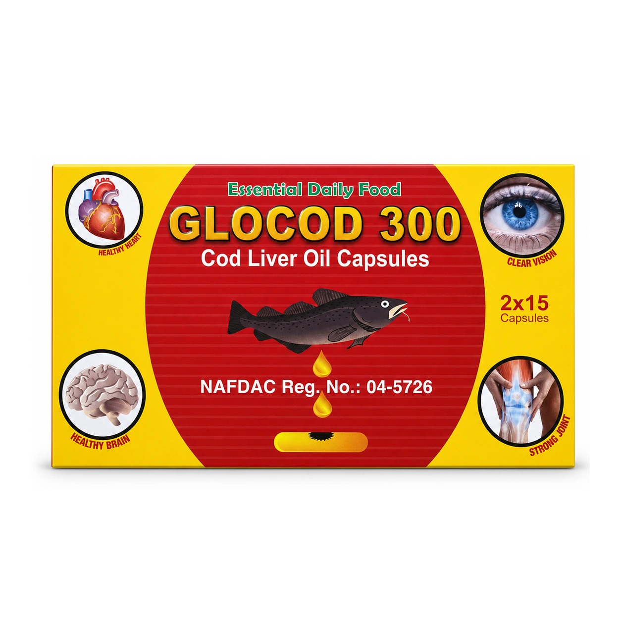 Glocod Cod Liver Oil 300 mg Capsules x 30 Capsules