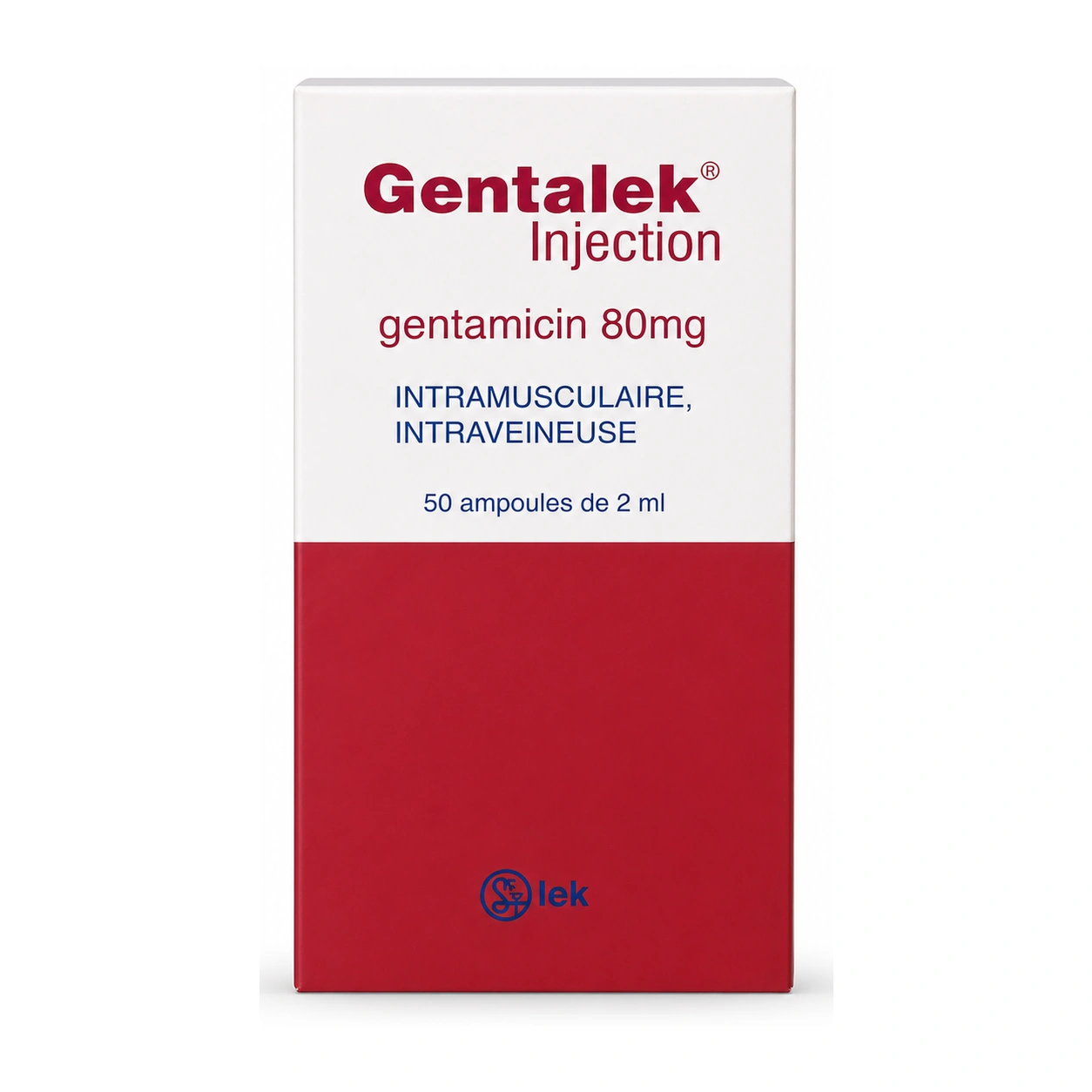 Gentalek Gentamicin Injection 80 mg/2 ml x 50 ampoules