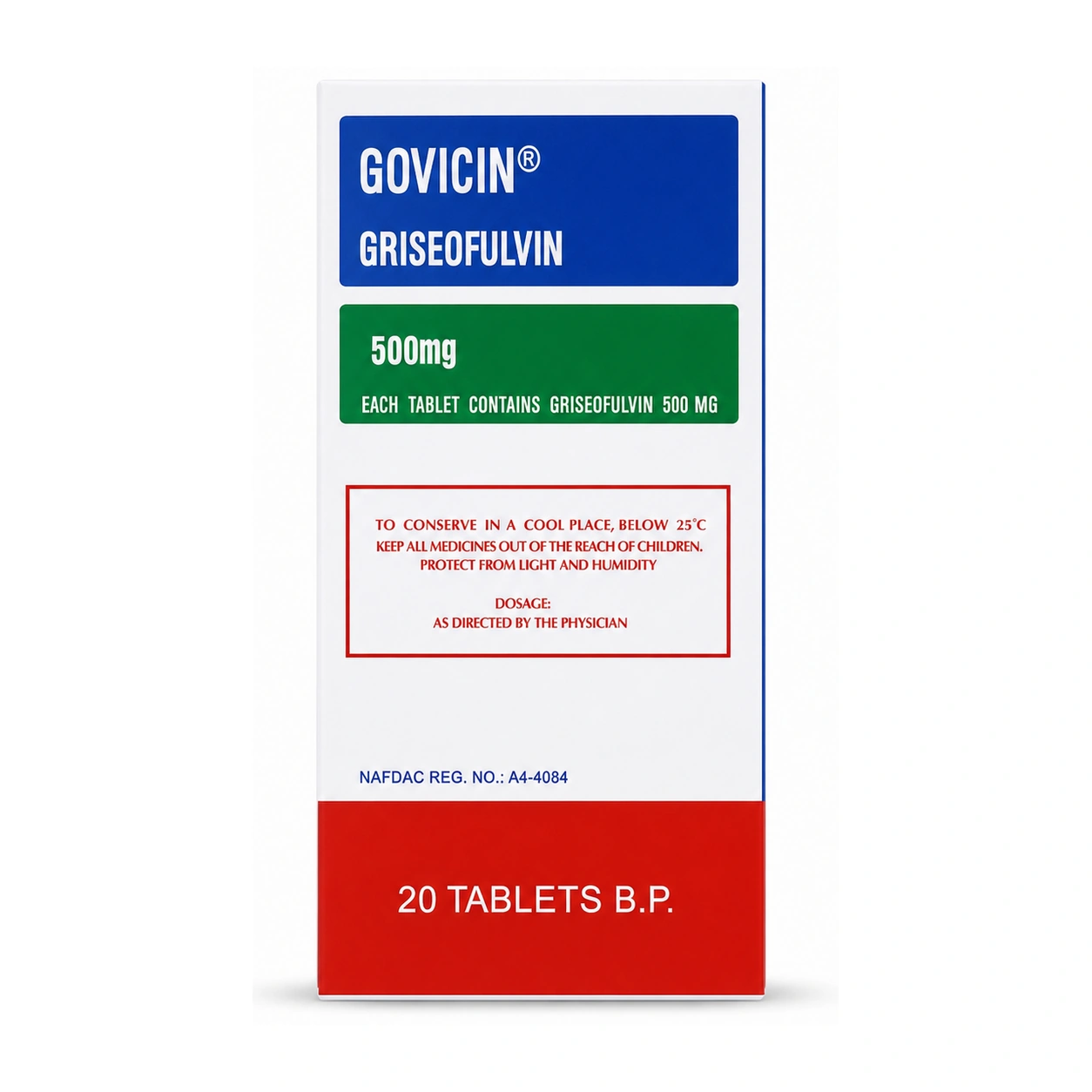 Govicin Griseofulvin 500 mg Tablets BP x 20 Tablets