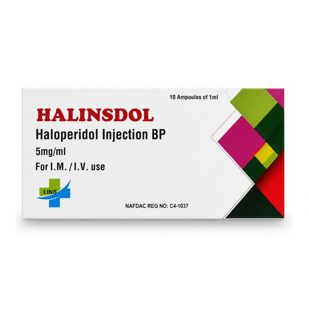 Halinsdol Haloperidol Injection BP 5 mg/1 ml x 10 ampoules