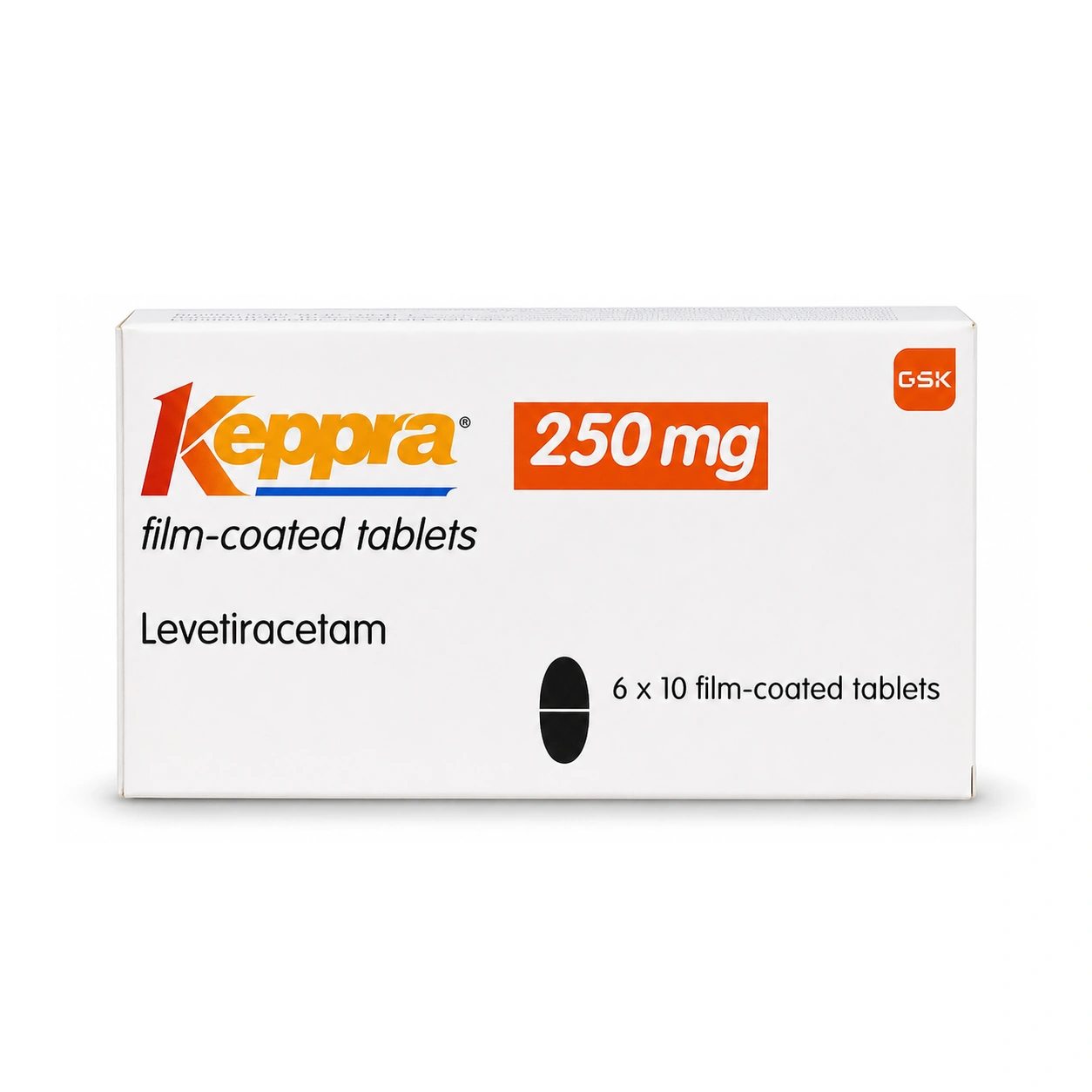 Keppra Levetiracetam 250 mg Film-Coated Tablets x 60 Tablets
