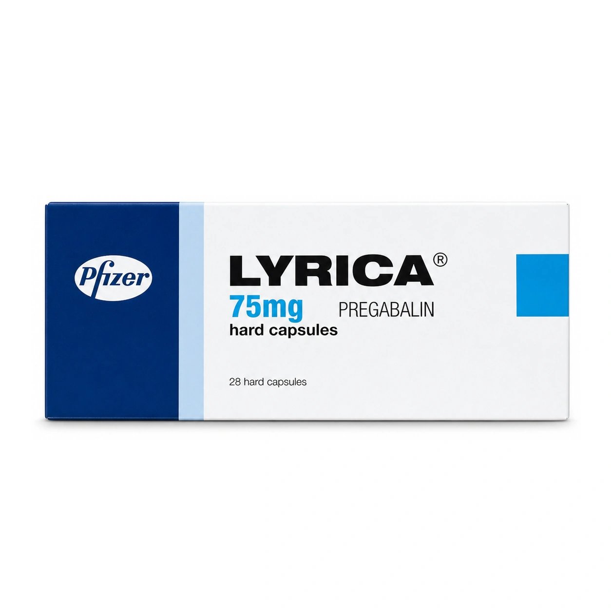 Lyrica Pregabalin 75 mg Hard Capsules x 28 Capsules