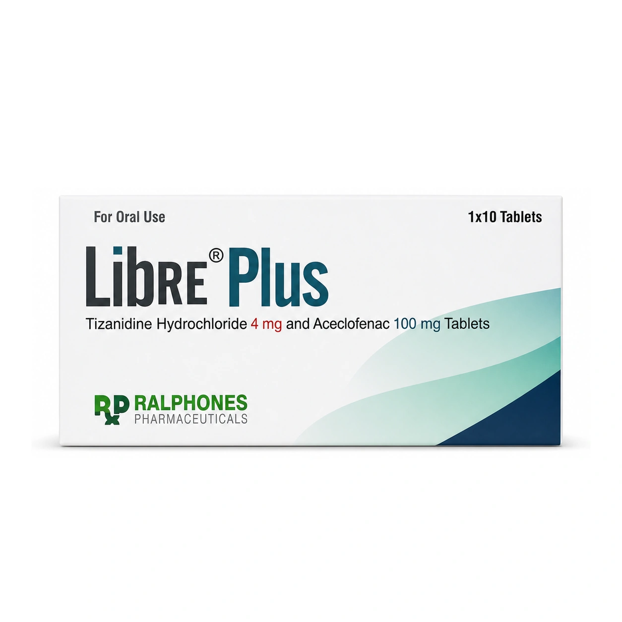 Libre Plus Tizanidine Hydrochloride 4 mg + Aceclofenac 100 mg Tablets x 10 Tablets