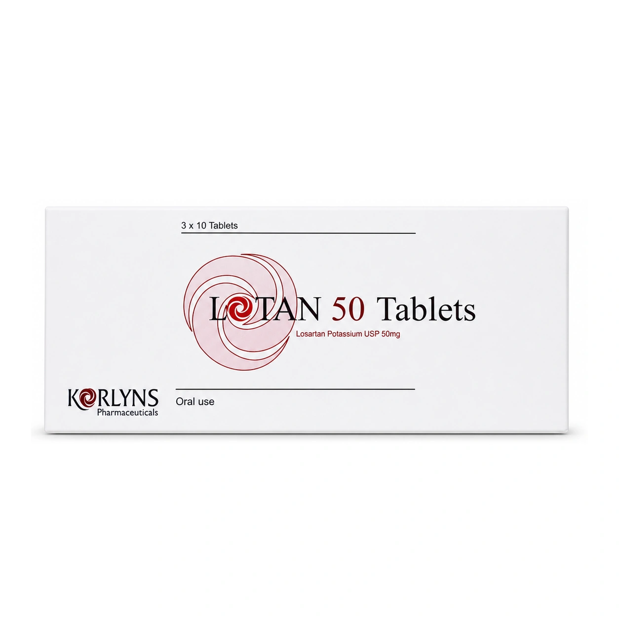 Lotan Losartan Potassium USP 50 mg Tablets x 30 Tablets