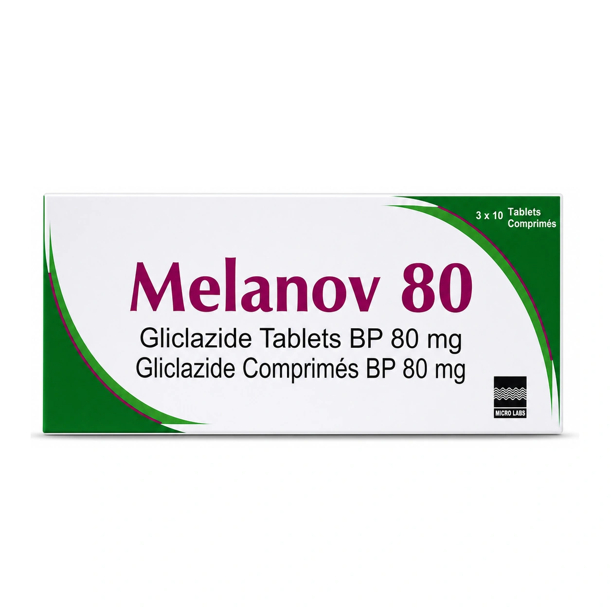 Melanov 80 Gliclazide Tablets BP 80 mg x 30 Tablets