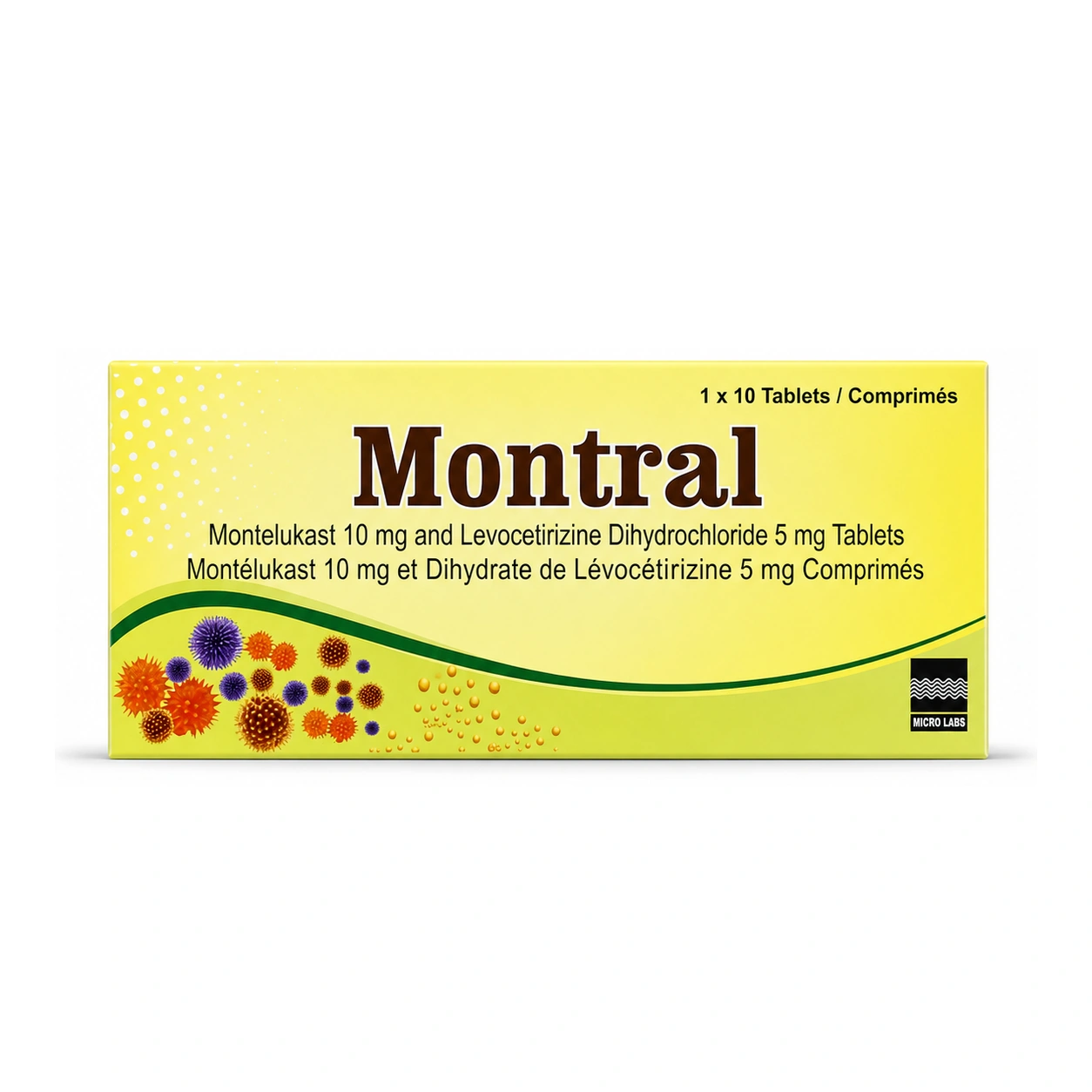 Montral Montelukast 10 mg + Levocetirizine Dihydrochloride 5 mg Tablets x 10 Tablets