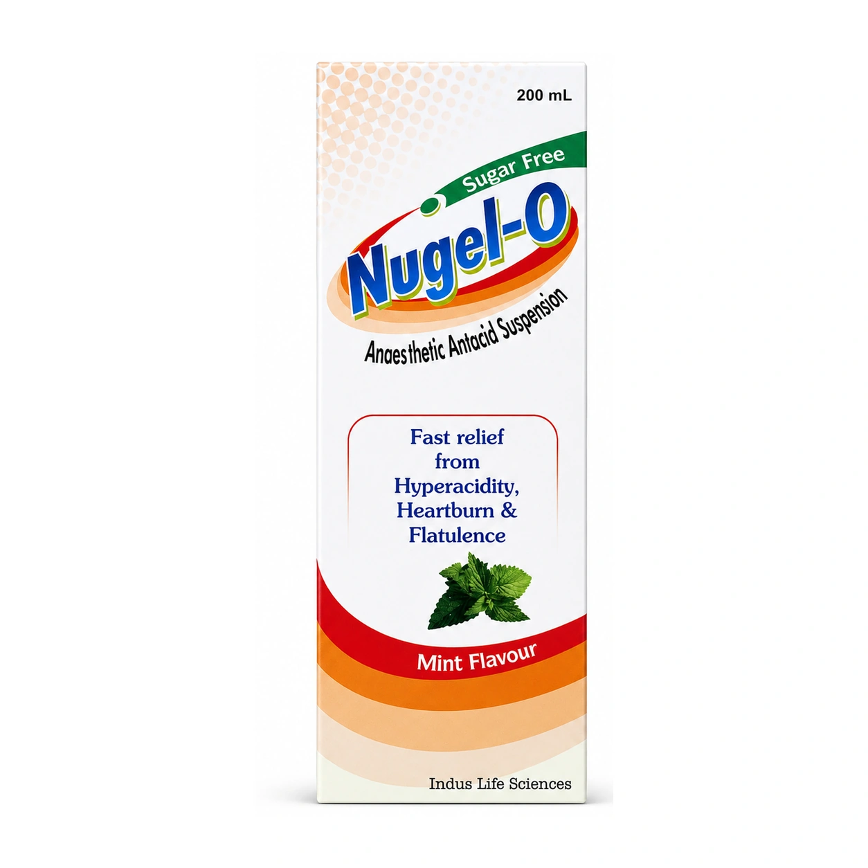 Nugel-O Anaesthetic Antacid Suspension Mint Flavour 200 ml Oral Suspension