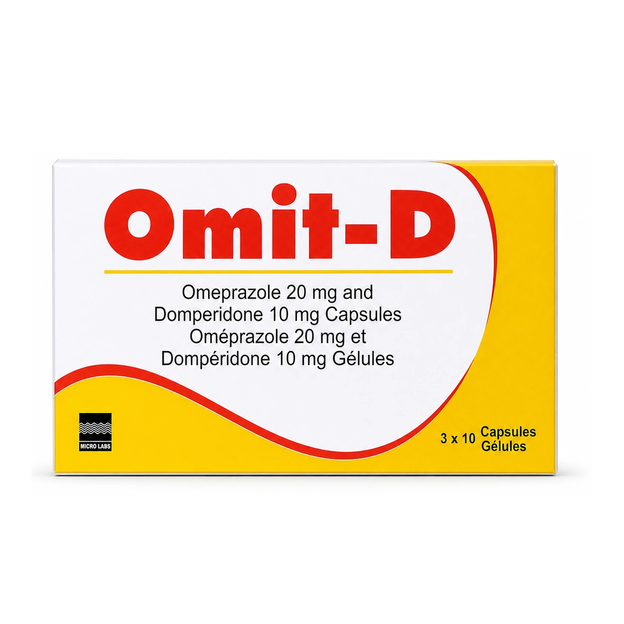 Omit-D Omeprazole 20 mg + Domperidone 10 mg Capsules x 30 Capsules