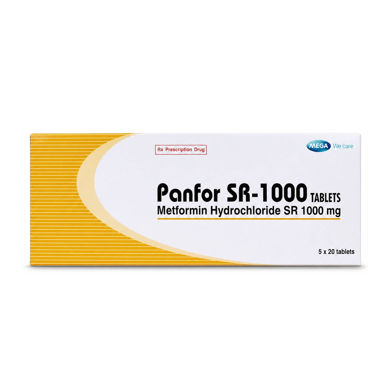 Panfor SR-1000 Metformin Hydrochloride Sustained-Release Tablets 1000 mg x 5 x 20 Tablets