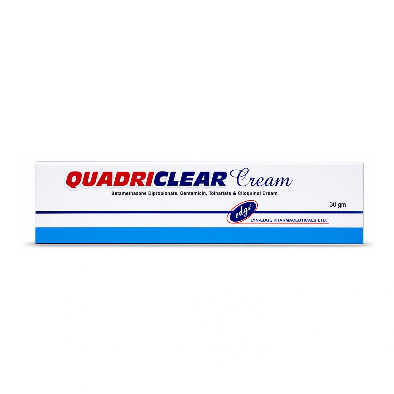 Quadriclear Betamethasone Dipropionate 0.05% + Gentamicin 0.1% + Tolnaftate 1% + Clioquinol 1% Cream 30 g