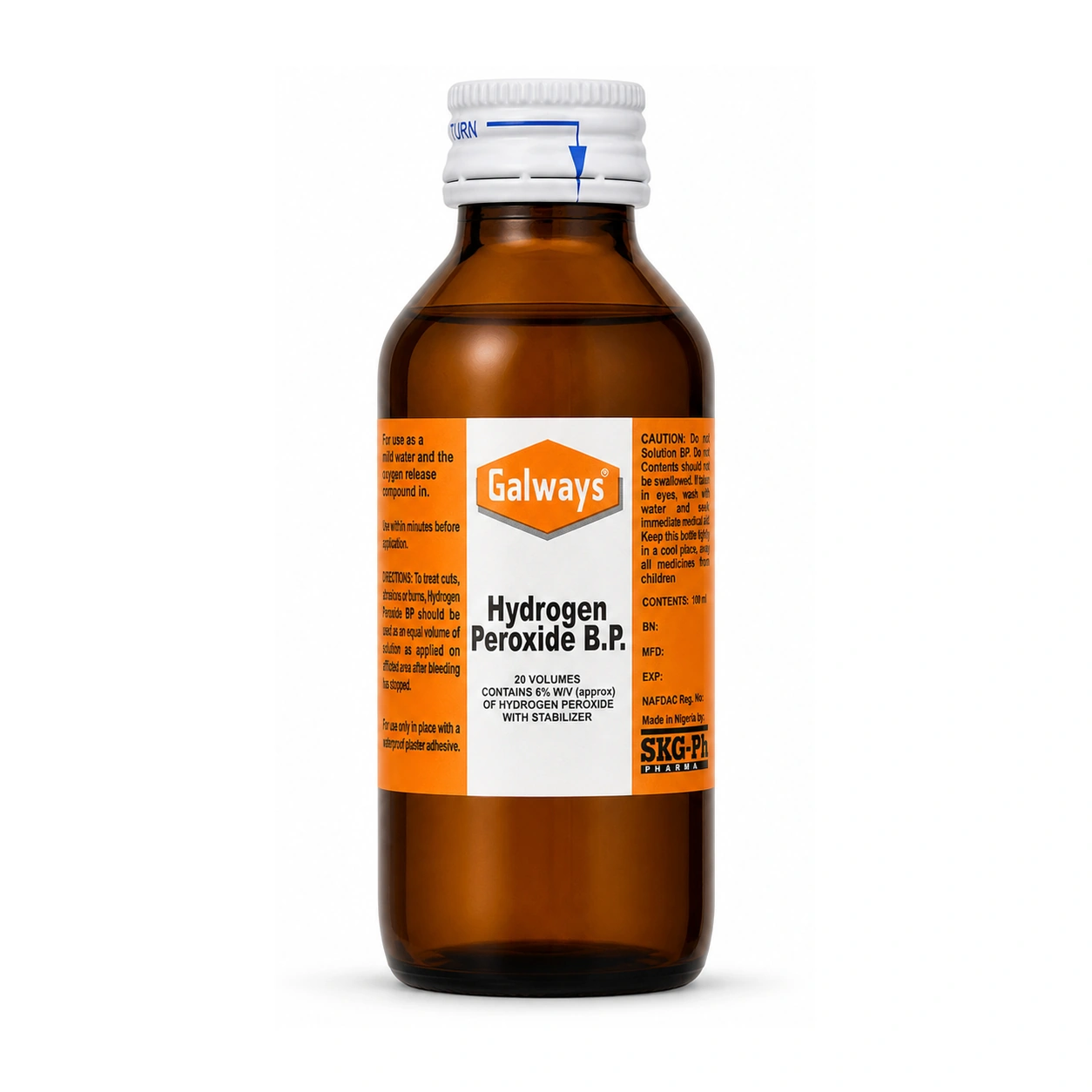 Galways Hydrogen Peroxide B.P. 20 Volumes 6% w/v Topical Solution 100 ml