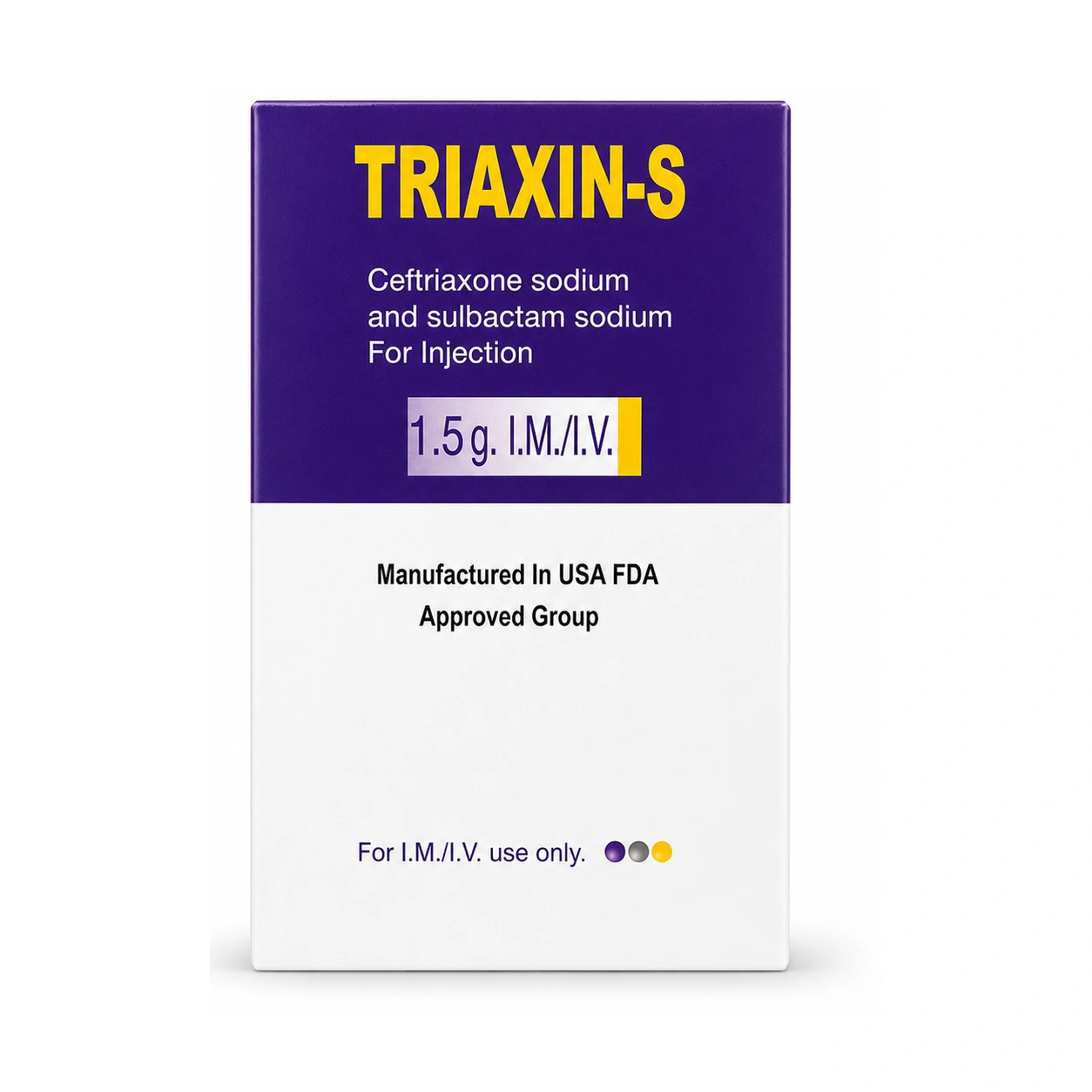 Triaxin-S Ceftriaxone 1000 mg + Sulbactam 500 mg Injection 1.5 g x 1 vials + 10 ml WFI