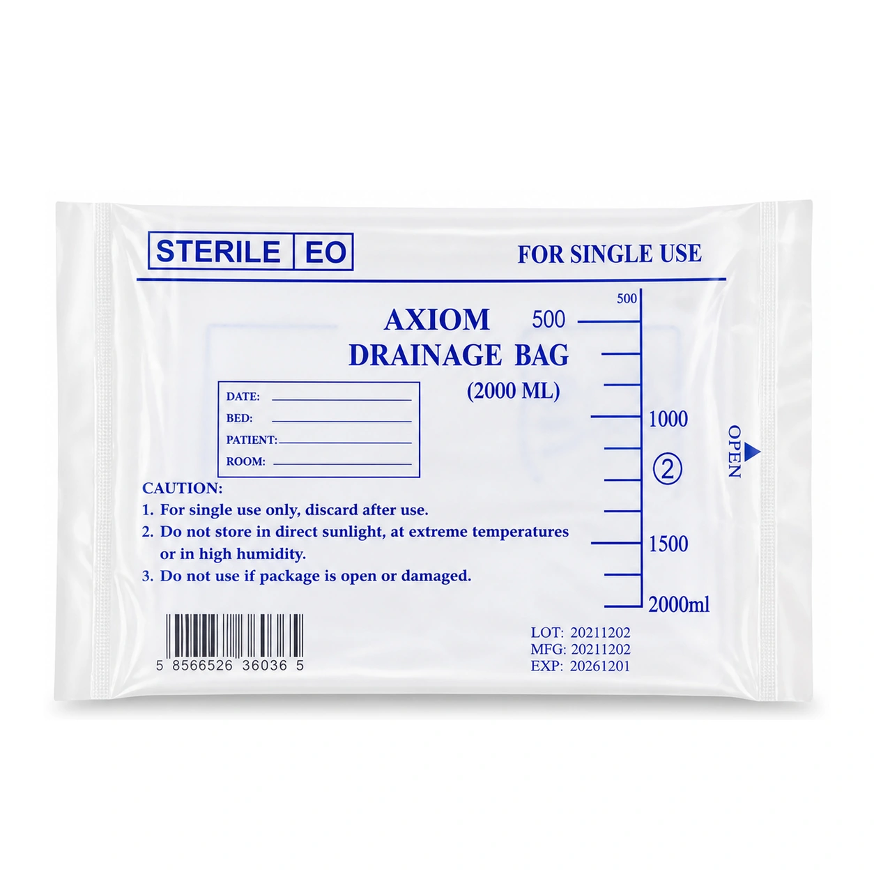Axiom Sterile Urinary Drainage Bag 2000 ml x 1 Bag