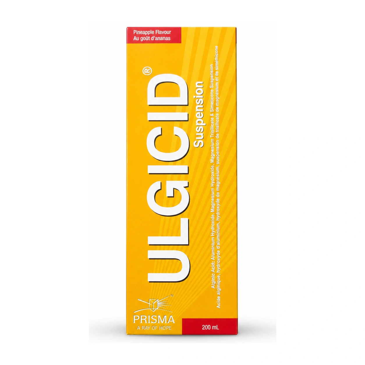 Prisma Ulgicid Pineapple Flavour Antacid Suspension 200 ml