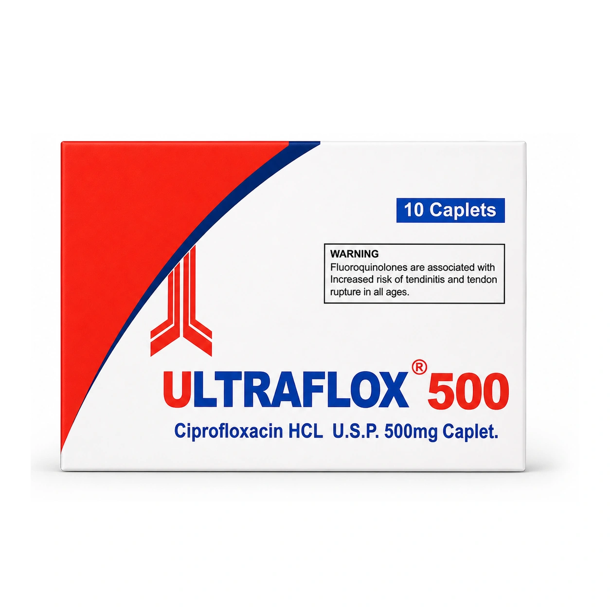 Ultraflox 500 Ciprofloxacin HCl USP 500 mg Caplets x 10 caplets