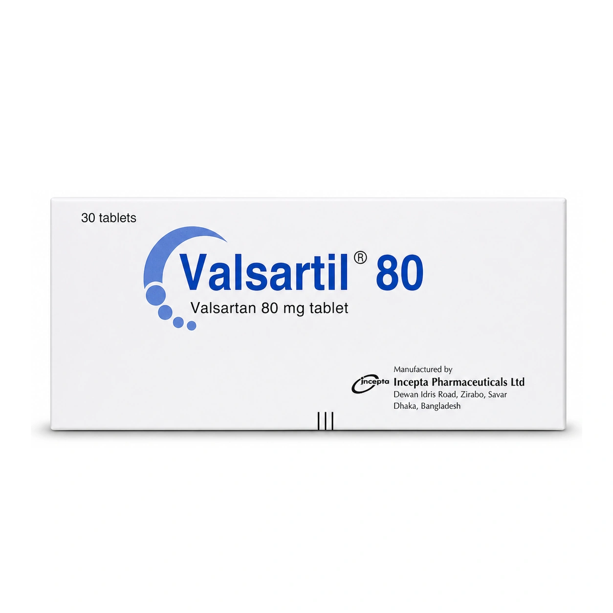 Valsartil Valsartan 80 mg Tablets x 30 Tablets
