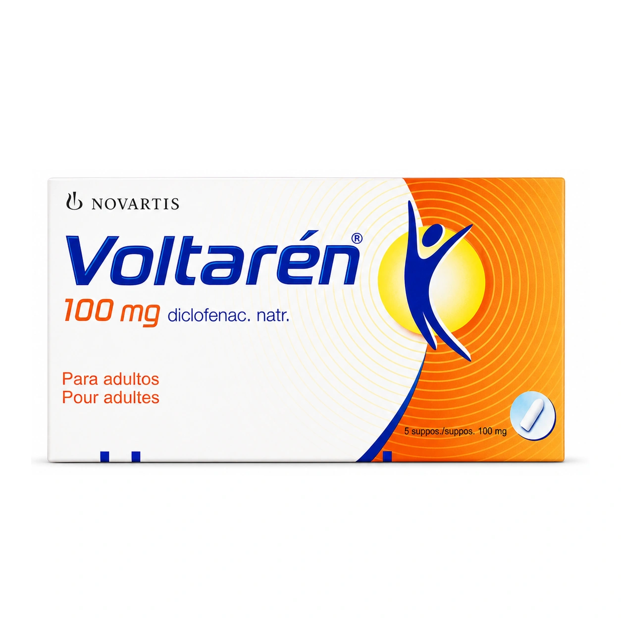 Voltaren Diclofenac Sodium 100 mg Suppositories x 5 Suppositories