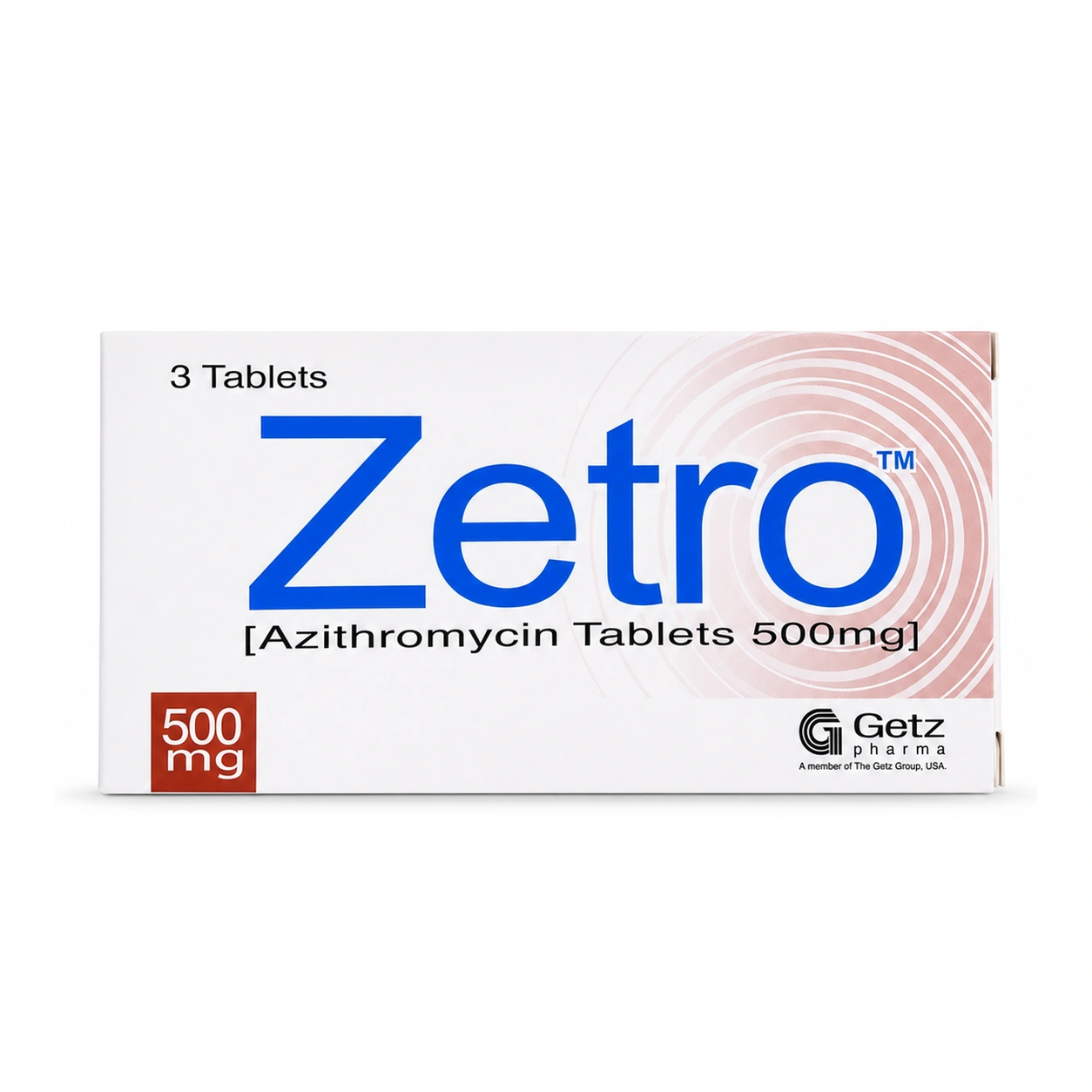Zetro Azithromycin 500 mg Film-Coated Tablets x 3 Tablets