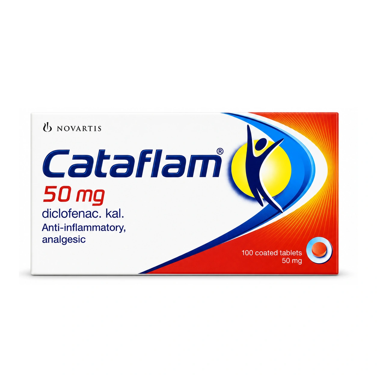 Cataflam Diclofenac Potassium 50 mg Sugar-Coated Tablets x 100 Tablets
