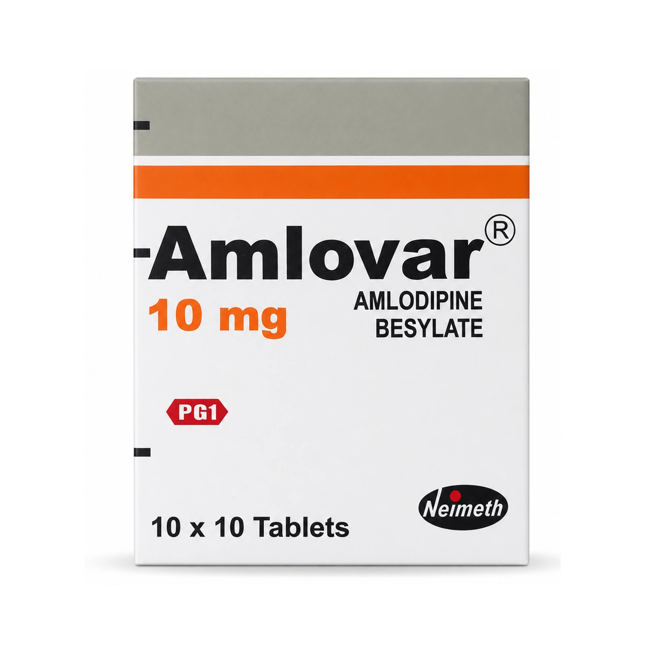 Amlovar Amlodipine Besylate 10 mg Tablets x 100 Tablets